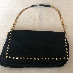 Zara black studded bag